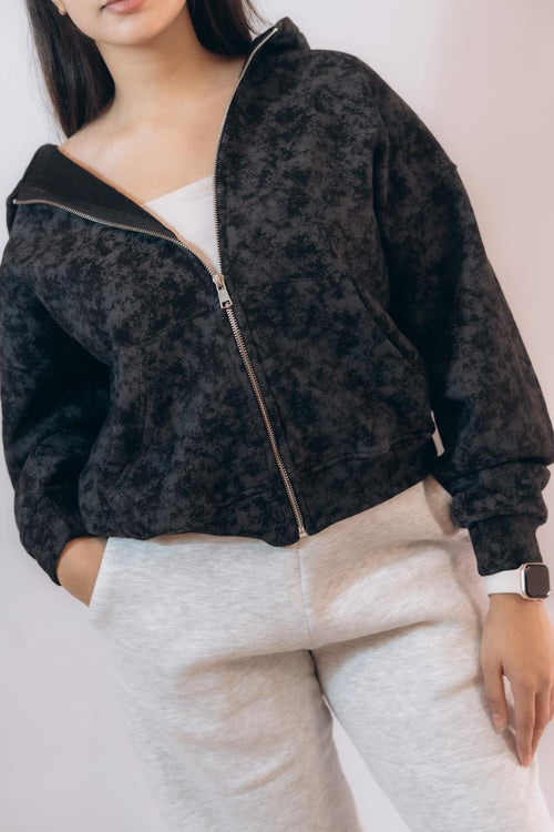 Black Tie-Dye Zipper | UNI-SEX