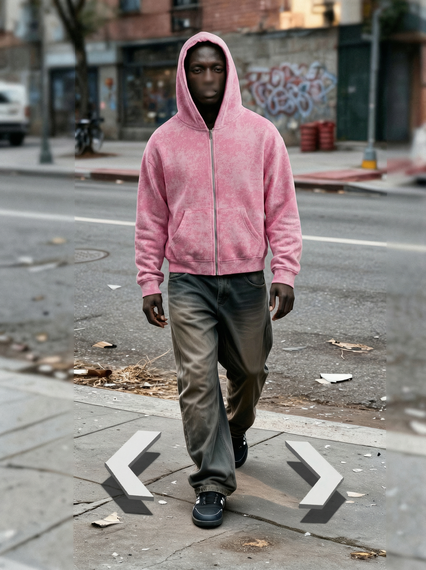 Pink Tie die Zip Up | UNI-SEX