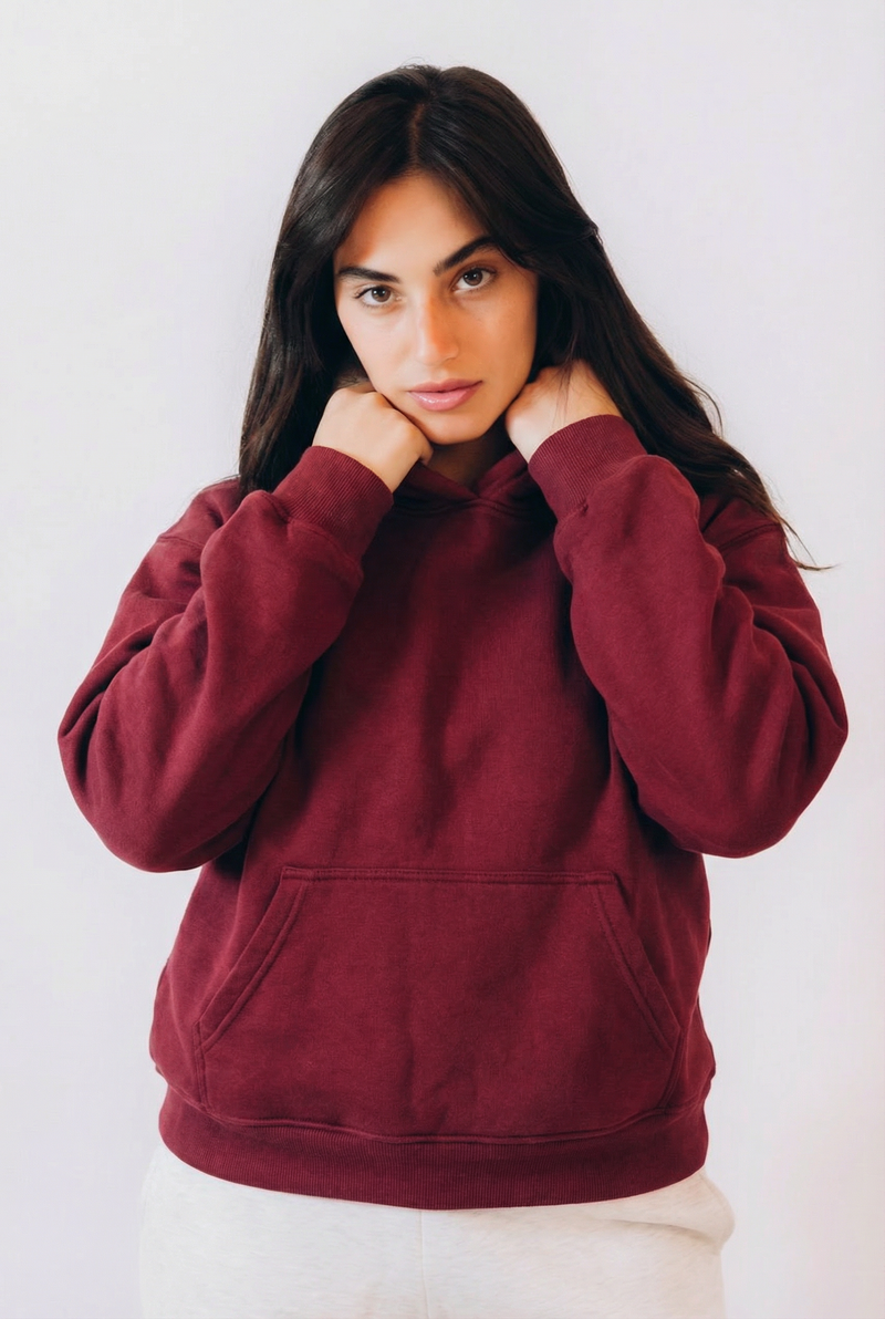 IKIGAI Burgundy Hoodie - Premium Boxy Fit