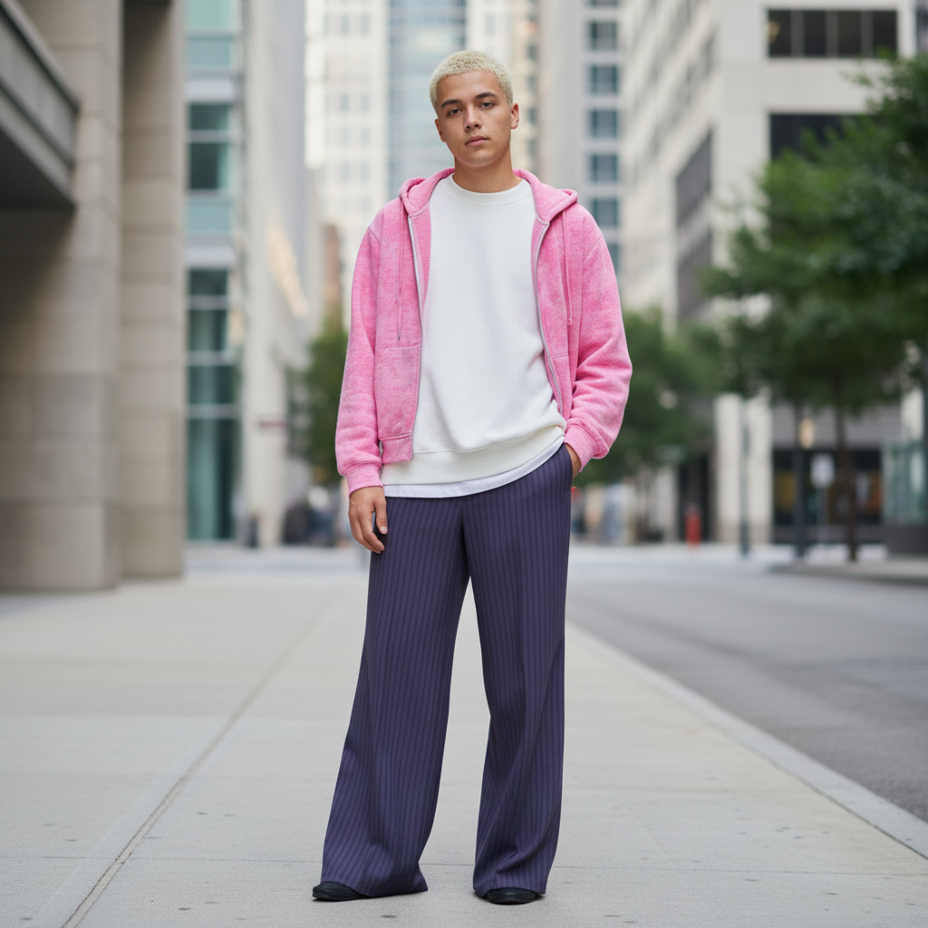 Pink Tie die Zip Up - Boxy Fit